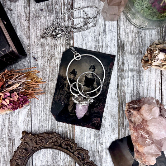 Raw Spirit Quartz Crystal  Necklace in Fine Silver / Foxlark Collection - One of a Kind