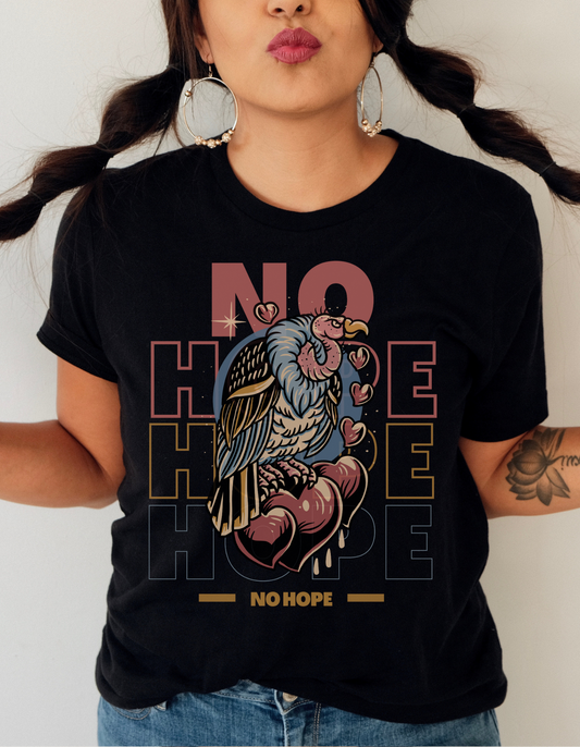 No Hope Vulture Tattoo T-shirt / Traditional Tattoo Tee Shirt / Punk Rock Clothing Tshirt Rockabilly Psychobilly Freak Goth - Foxlark Crystal Jewelry