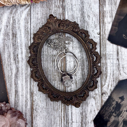 Herkimer Diamond Crystal  Necklace in Fine Silver / Foxlark Collection - One of a Kind