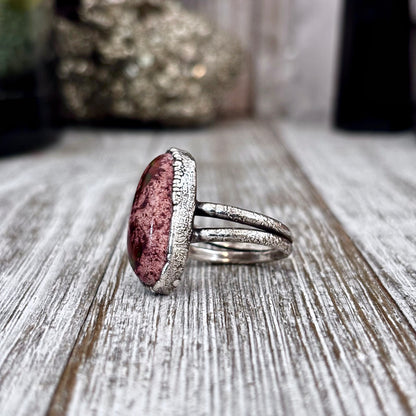 Fire Opal Crystal Ring Set in Fine Silver Size 9 / Foxlark Collection - One of a Kind