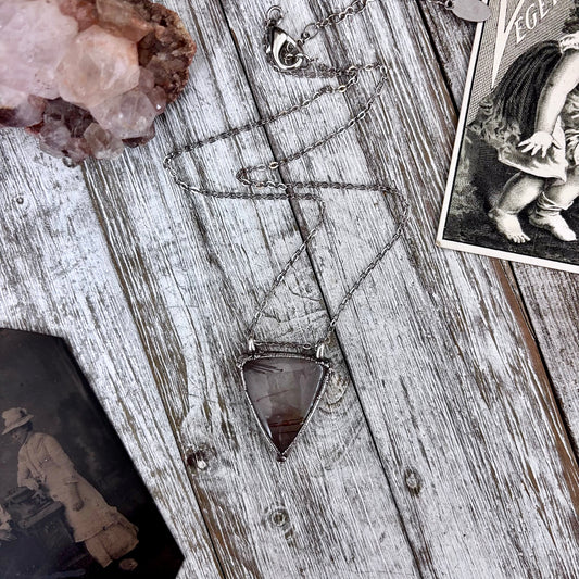 Rutilated Quartz Crystal Necklace in Fine Silver / Foxlark Collection - One of a Kind