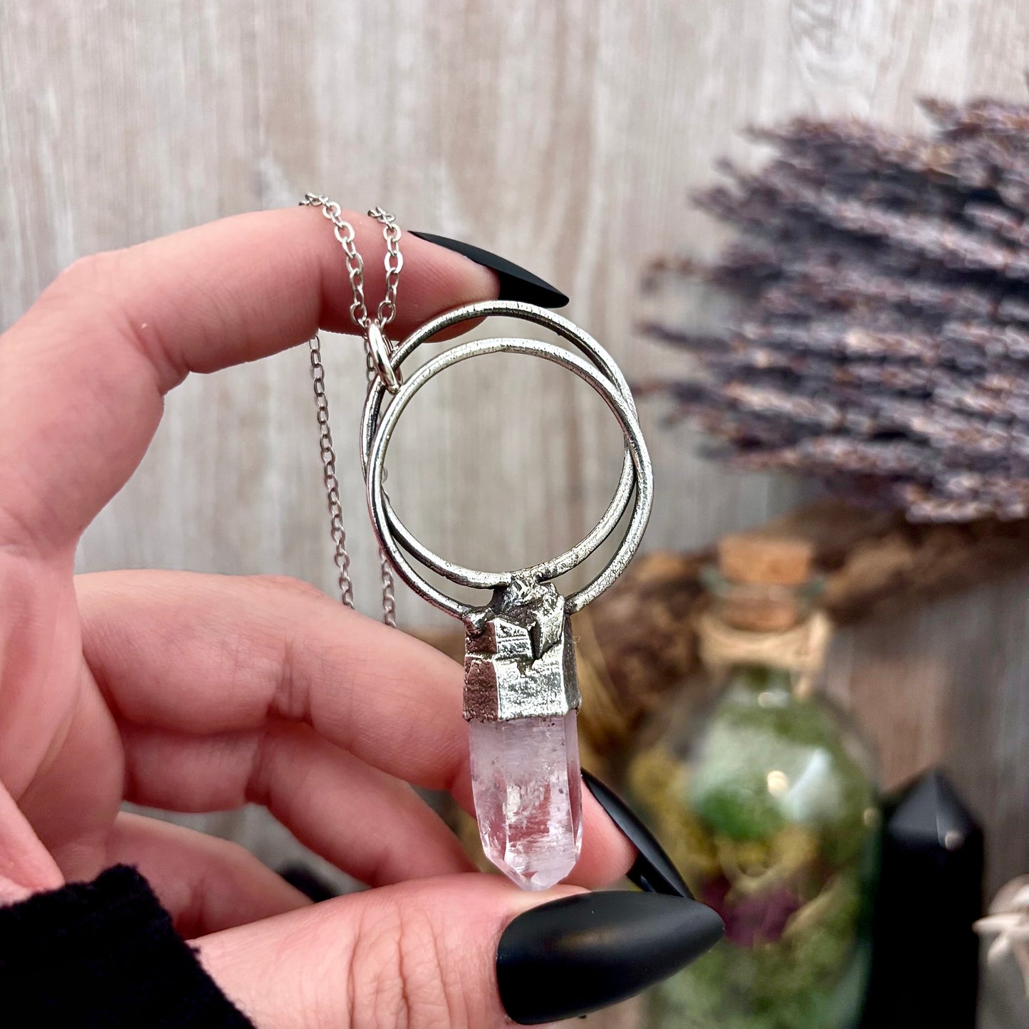 Big Raw Vera Cruz Amethyst Necklace in Fine Silver / Foxlark Collection - One of a Kind