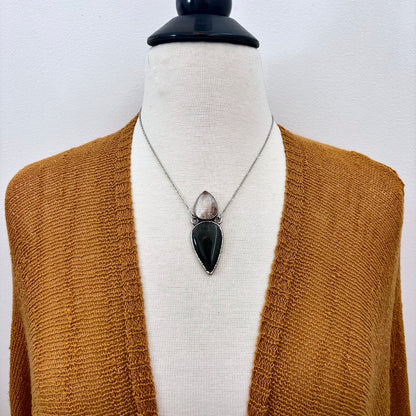 Multi Stone Garden Quartz Moss Agate Necklace Silver / Foxlark Collection