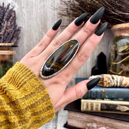 Amethyst Sage Crystal Ring Set in Fine Silver Size 9 / Foxlark Collection - One of a Kind