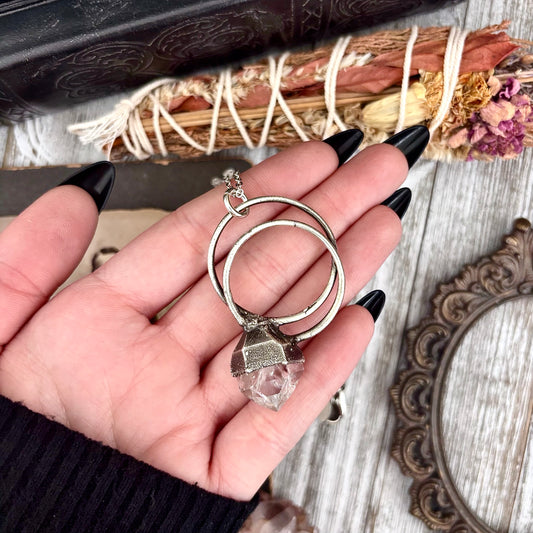 Herkimer Diamond Crystal  Necklace in Fine Silver / Foxlark Collection - One of a Kind