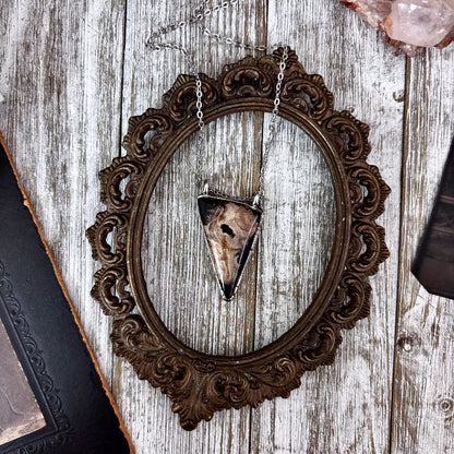 Fossilized Palm Root Crystal Necklace in Fine Silver / Foxlark Collection - One of a Kind