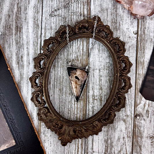 Fossilized Palm Root Crystal Necklace in Fine Silver / Foxlark Collection - One of a Kind