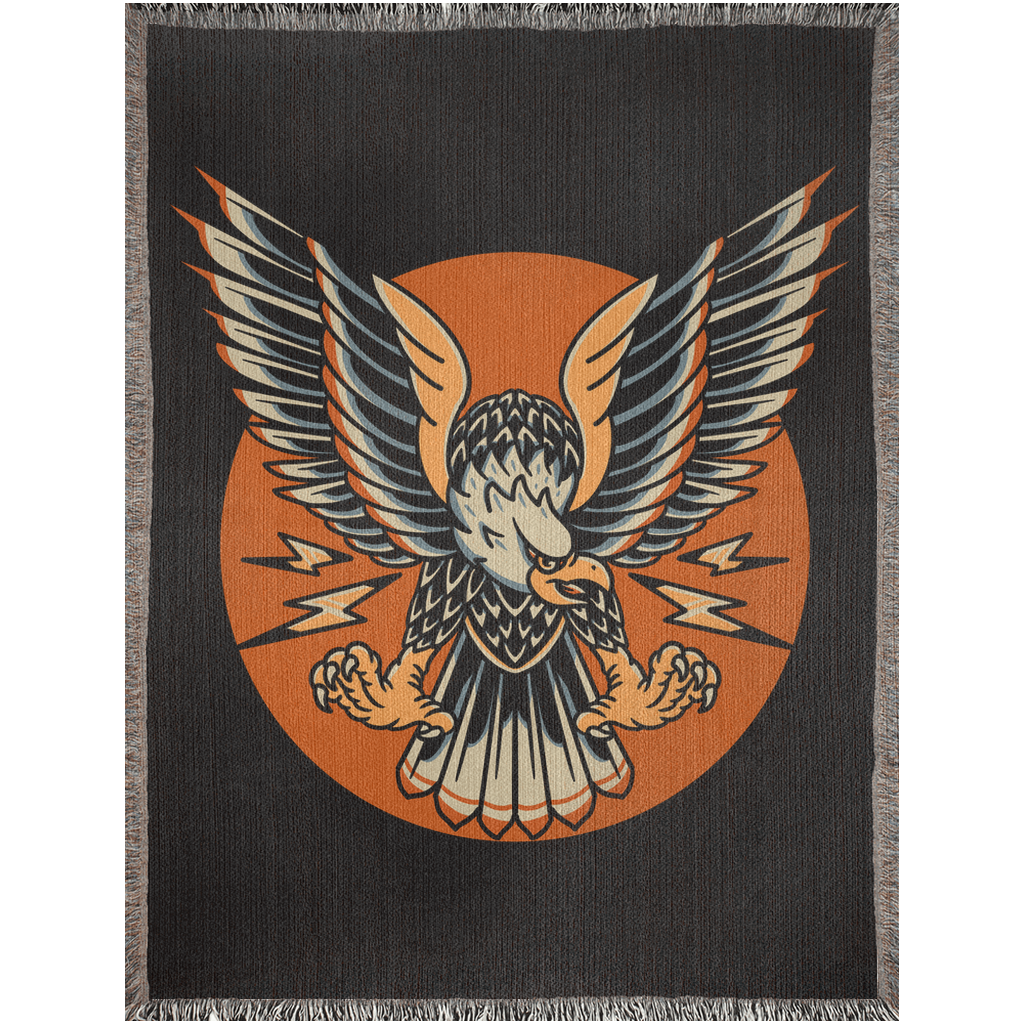 Eagle Traditional Tattoo Style Woven Blanket - Foxlark Crystal Jewelry