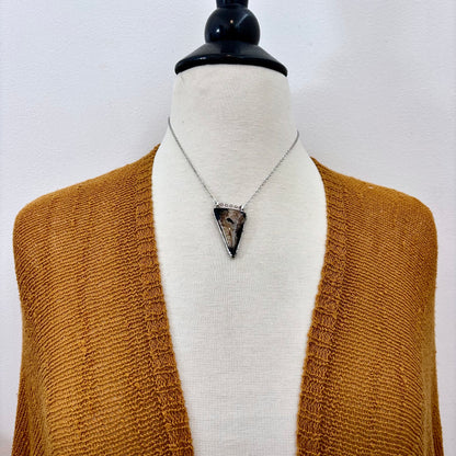 Fossilized Palm Root Crystal Necklace in Fine Silver / Foxlark Collection - One of a Kind