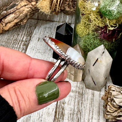 Carnelian Crystal Ring Fine Silver Size 9 / Foxlark Collection - One of a Kind