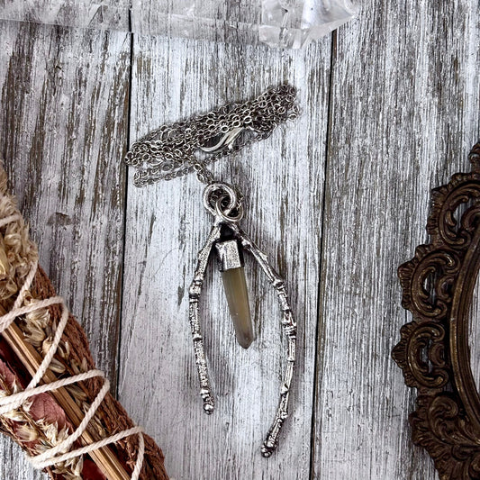 Phantom Quartz Crystal Necklace in Silver / Sticks & Stones Collection