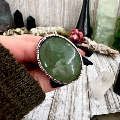 Green Aventurine Ring Silver Size 7 8 9 10 / Foxlark Collection