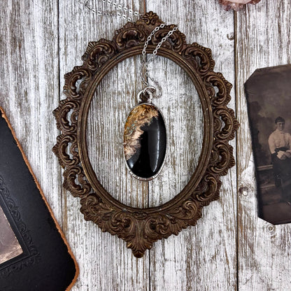 Fossilized Palm Root Crystal Necklace in Fine Silver / Foxlark Collection - One of a Kind