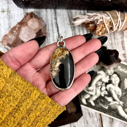 Fossilized Palm Root Crystal Necklace in Fine Silver / Foxlark Collection - One of a Kind