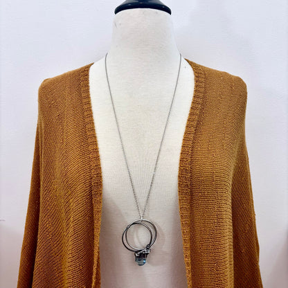 Raw Aqua Aura Quartz Crystal  Necklace in Fine Silver / Foxlark Collection - One of a Kind