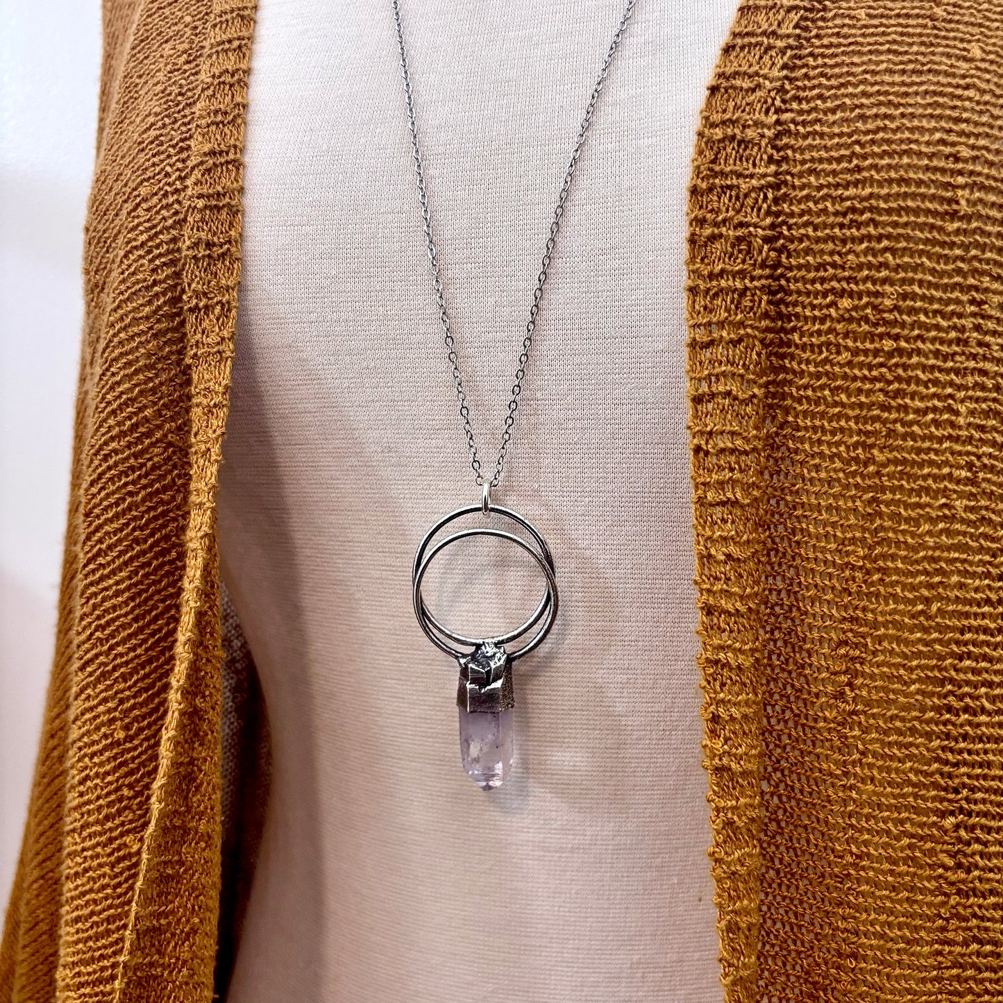 Big Raw Vera Cruz Amethyst Necklace in Fine Silver / Foxlark Collection - One of a Kind