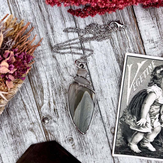 Multi Stone Peach Moonstone Imperial Jasper Necklace Silver / Foxlark Collection