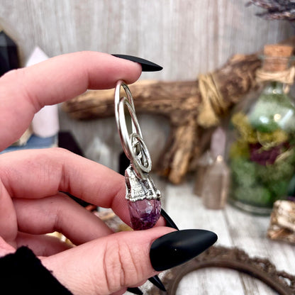 Big Raw Amethyst Necklace in Fine Silver / Foxlark Collection - One of a Kind