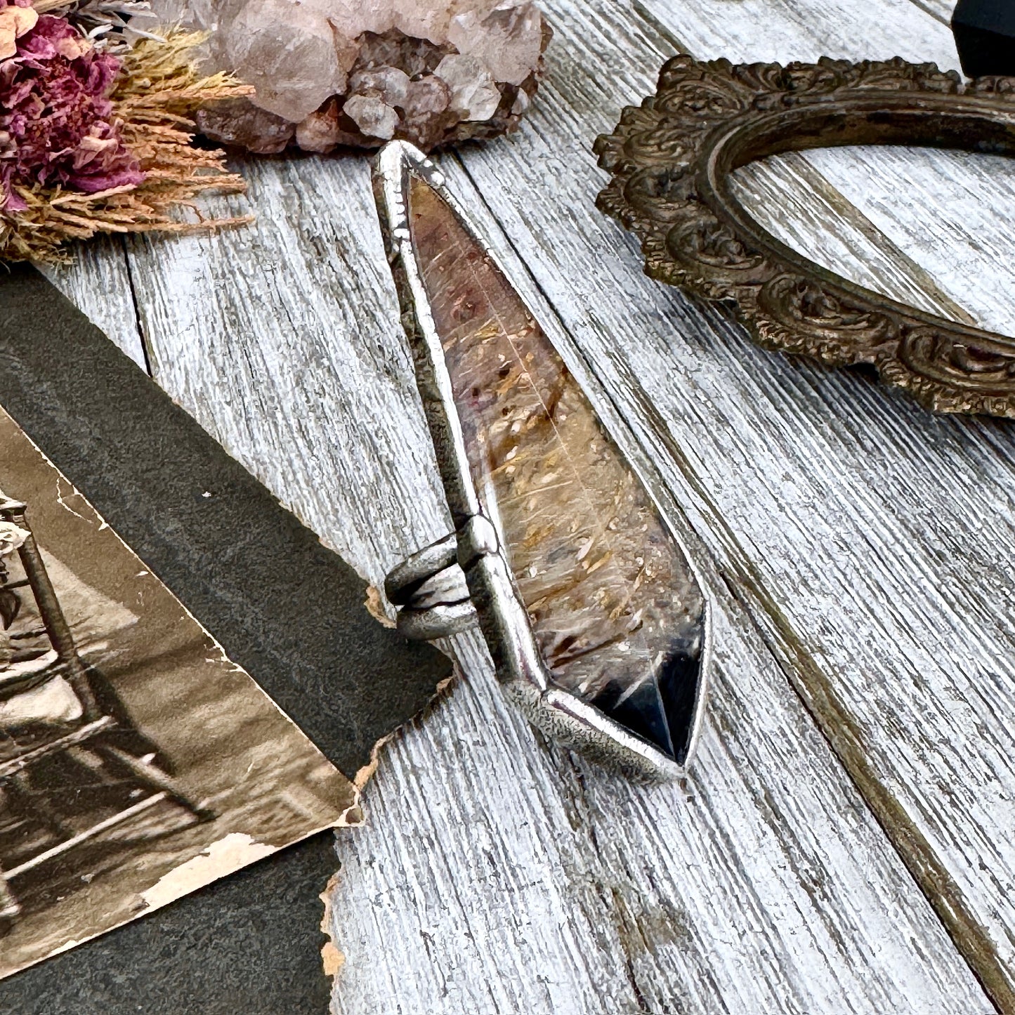 Fossilized Palm Root Ring Size 8  / Foxlark Crystal Jewelry Collection