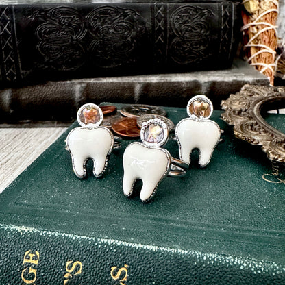 Lucky Penny Club - Tooth Fairy Ring Size 7 8 9 10 Fine Silver - Foxlark Collection