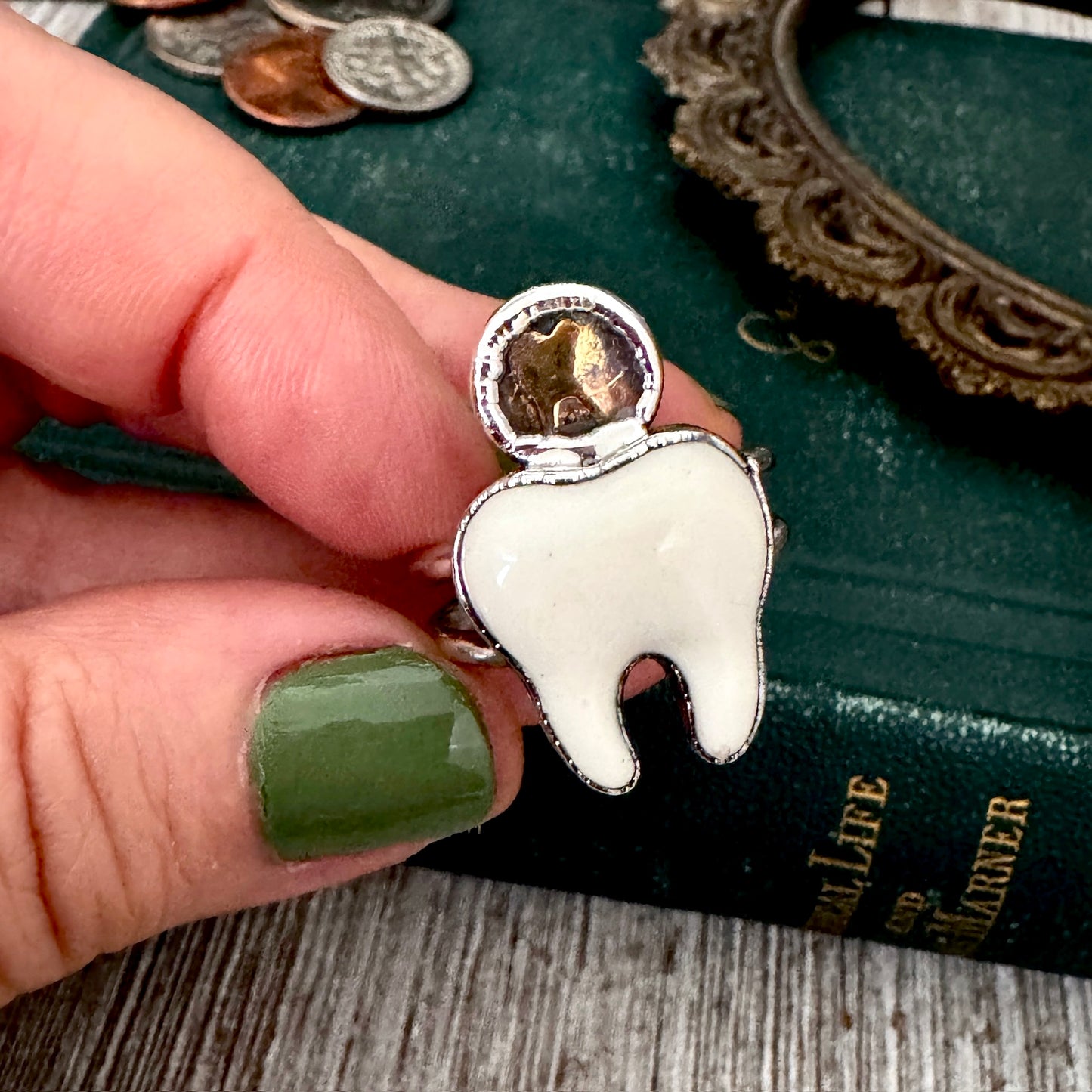 Lucky Penny Club - Tooth Fairy Ring Size 7 8 9 10 Fine Silver - Foxlark Collection