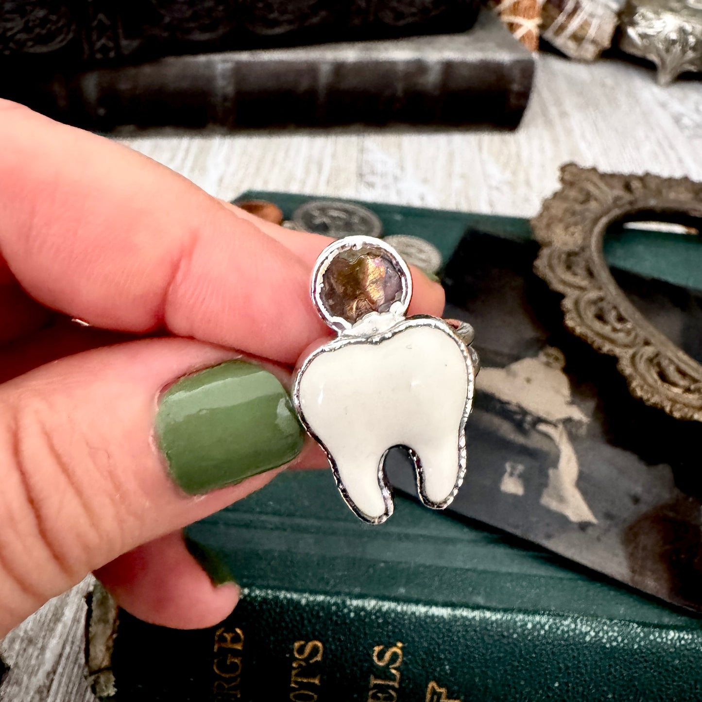 Lucky Penny Club - Tooth Fairy Ring Size 7 8 9 10 Fine Silver - Foxlark Collection