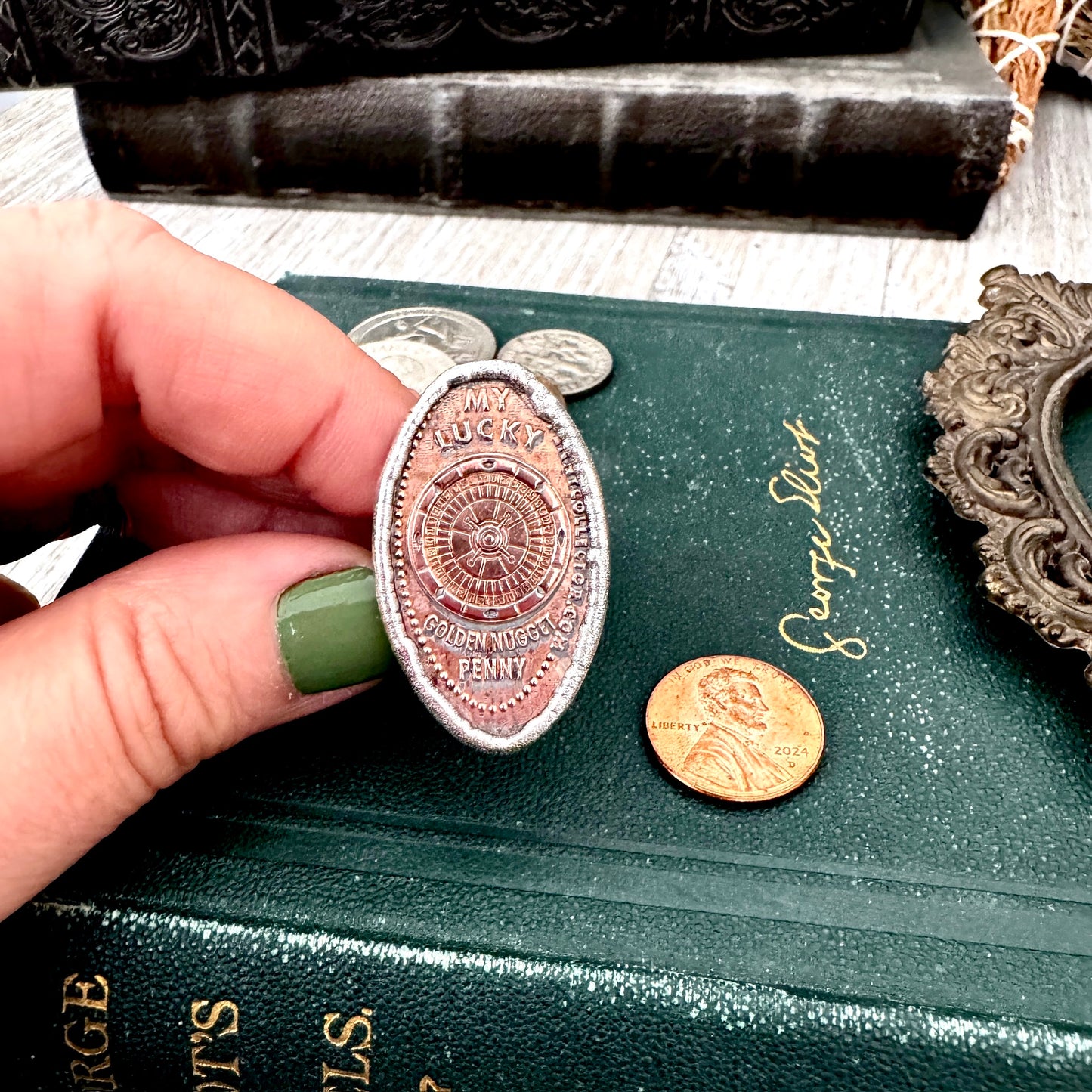 Lucky Penny Club - Vintage My Lucky Penny Pressed Penny Ring Fine Silver Size 9 / One of a Kind