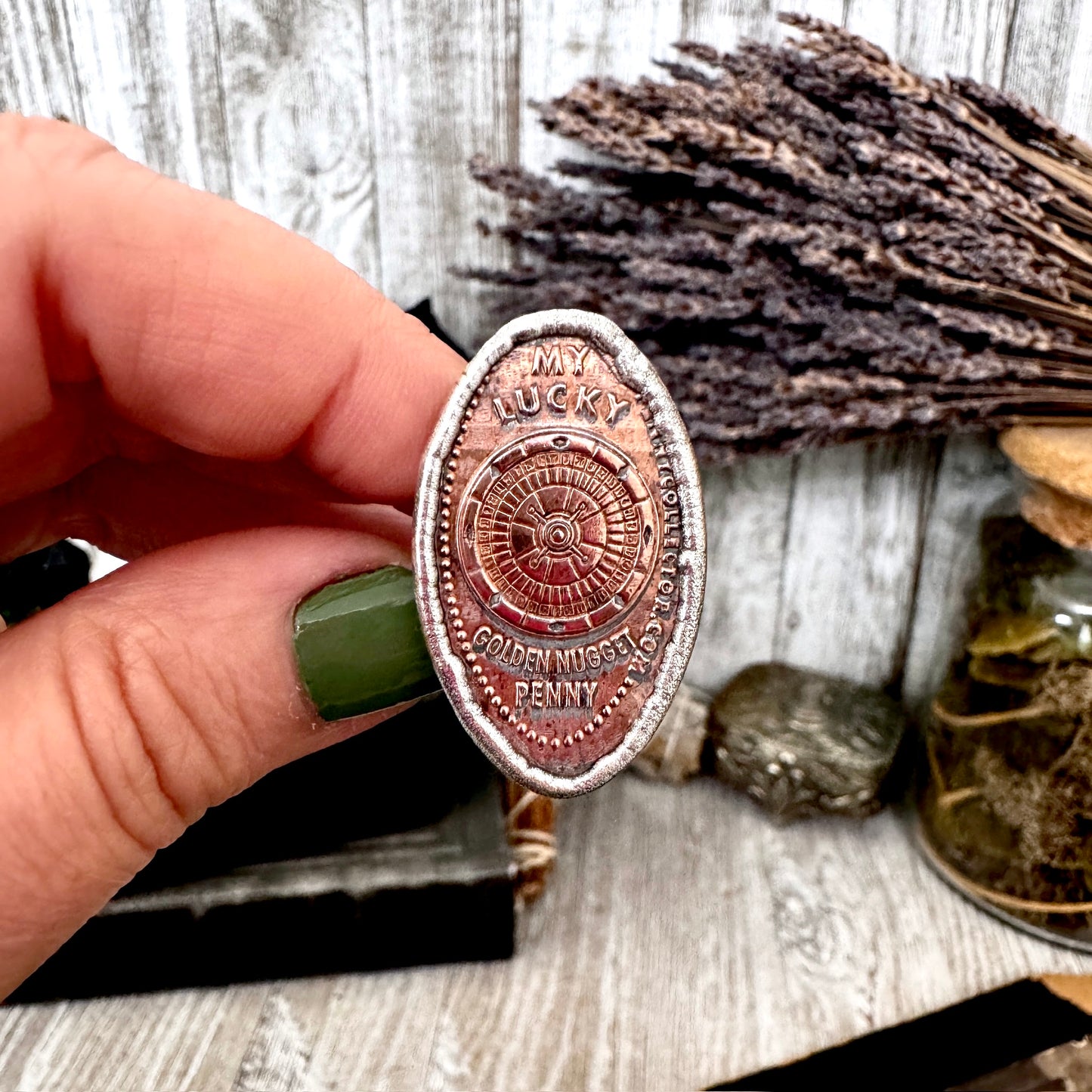 Lucky Penny Club - Vintage My Lucky Penny Pressed Penny Ring Fine Silver Size 9 / One of a Kind