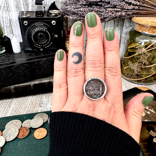 Lucky Penny Club - HOBO UFO London Coin Ring Fine Silver Size 9.5 / One of a Kind