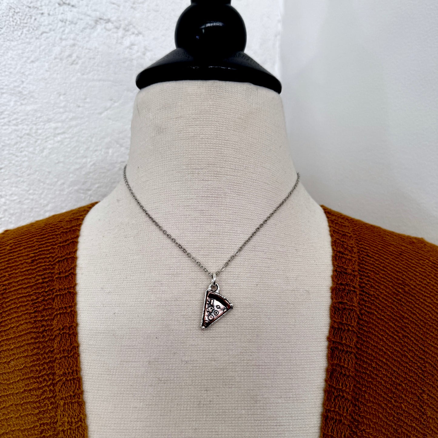 Lucky Penny Club - Copper Pizza Slice Necklace in Fine Silver - One of a Kind