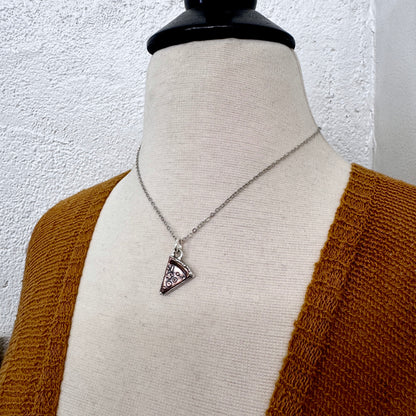Lucky Penny Club - Copper Pizza Slice Necklace in Fine Silver - One of a Kind