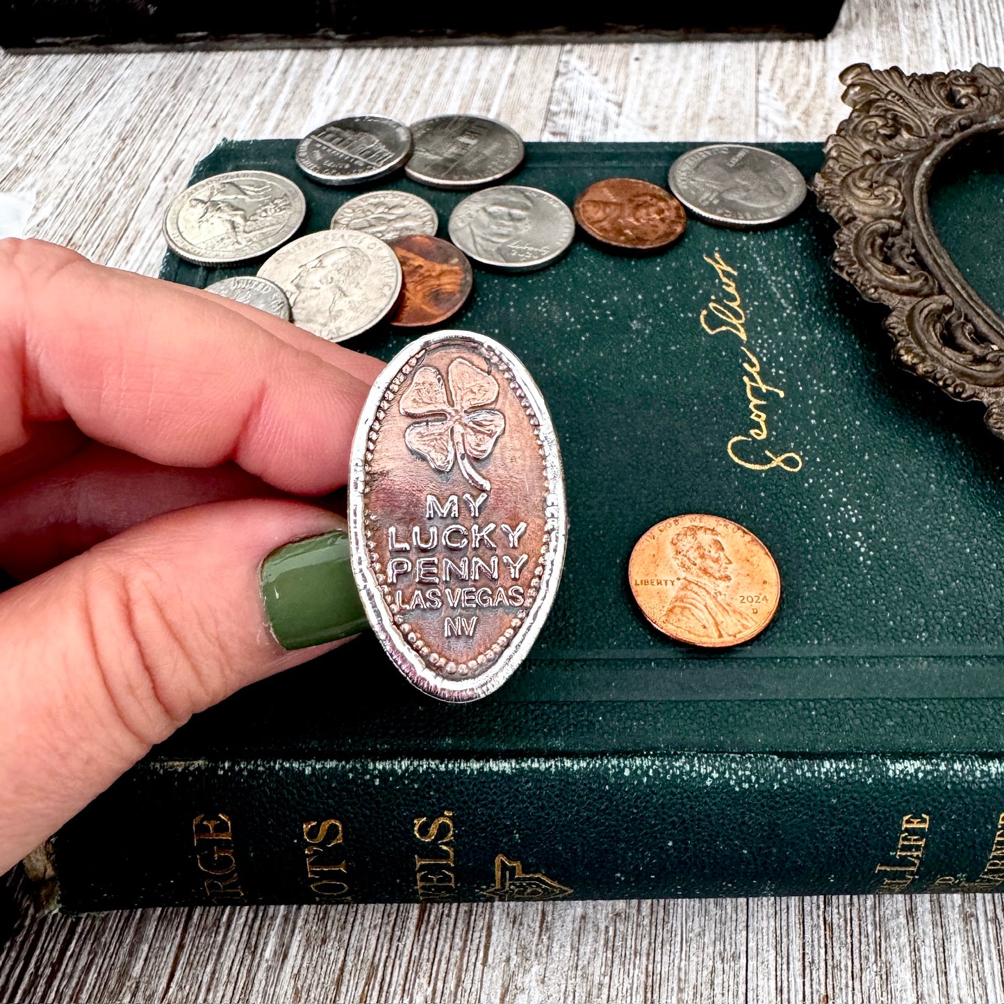 Lucky Penny Club - Vintage My Lucky Penny Pressed Penny Ring Fine Silver Size 10.5 / One of a Kind