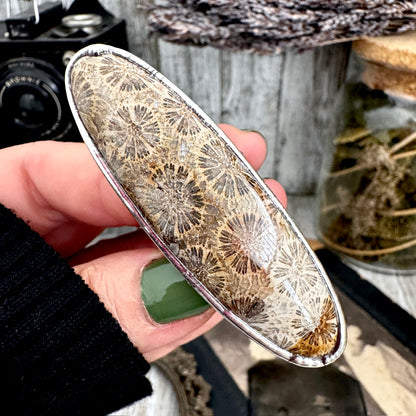 The Colossal Collection - Fossilized Coral Crystal Ring Fine Silver Size 10 / Foxlark Collection - One of a Kind