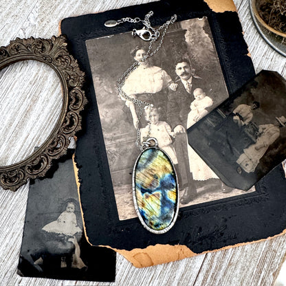 The Colossal Collection - Blue Labradorite Necklace in Fine Silver / One of a Kind