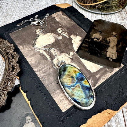 The Colossal Collection - Blue Labradorite Necklace in Fine Silver / One of a Kind