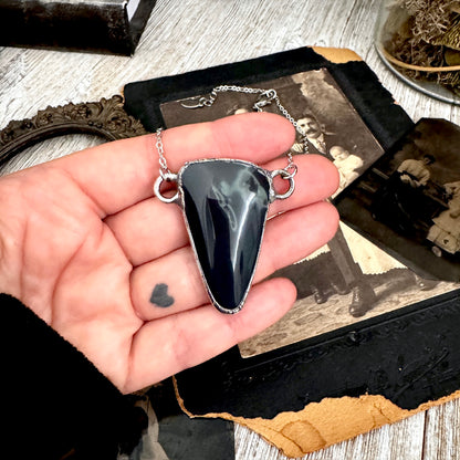 The Colossal Collection - Spiderweb Obsidian Crystal Necklace in Fine Silver / One of a Kind