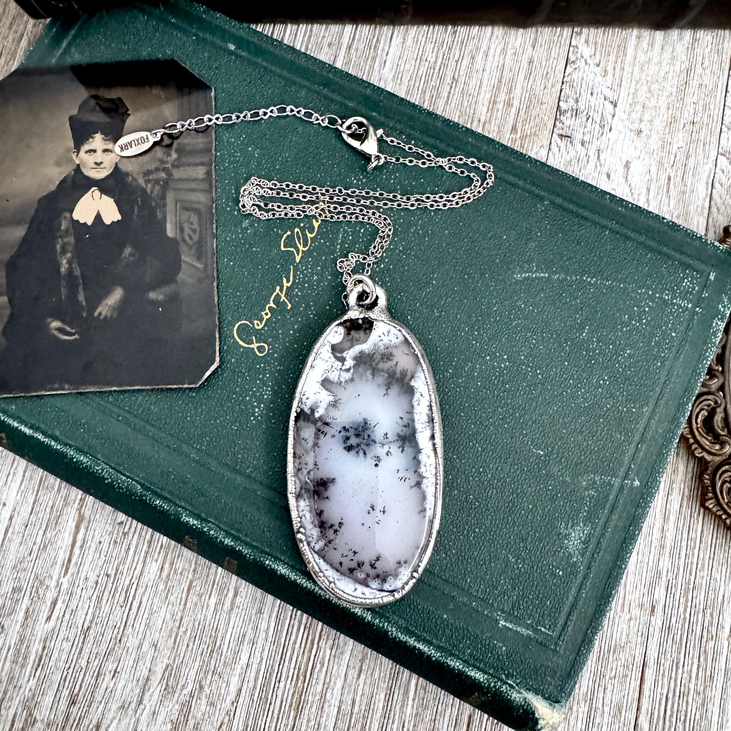 The Colossal Collection - Dendritic Agate Crystal Necklace Fine Silver / One of a Kind