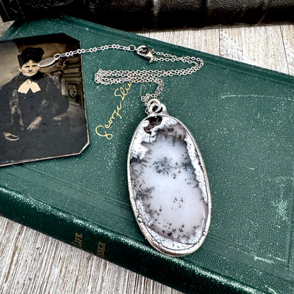 The Colossal Collection - Dendritic Agate Crystal Necklace Fine Silver / One of a Kind
