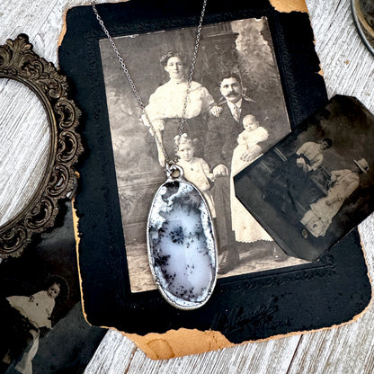 The Colossal Collection - Dendritic Agate Crystal Necklace Fine Silver / One of a Kind