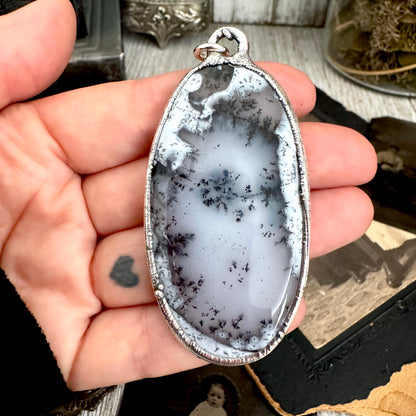 The Colossal Collection - Dendritic Agate Crystal Necklace Fine Silver / One of a Kind