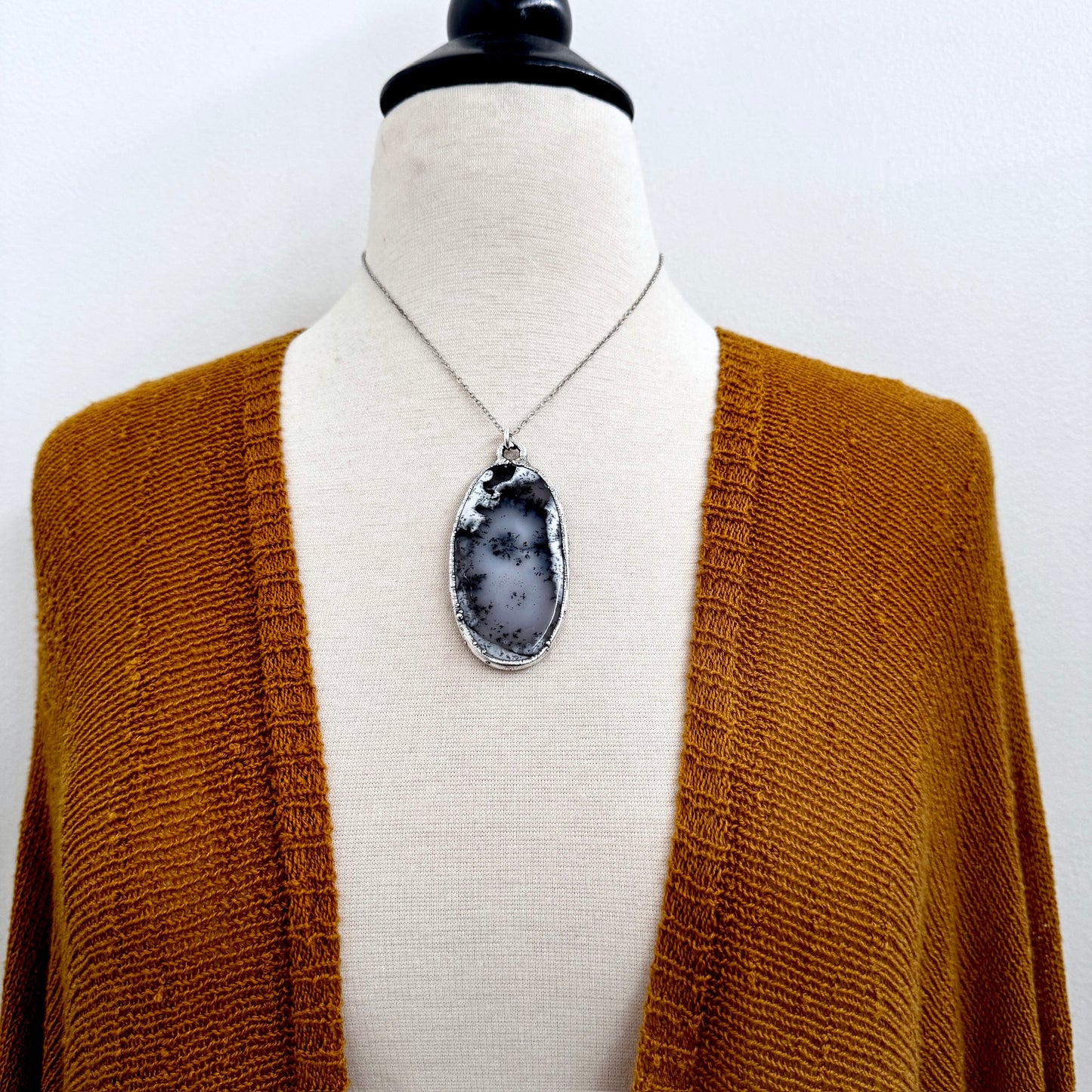 The Colossal Collection - Dendritic Agate Crystal Necklace Fine Silver / One of a Kind
