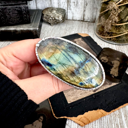 The Colossal Collection - Labradorite Crystal Ring Fine Silver Size 9 / One of a Kind FOXLARK