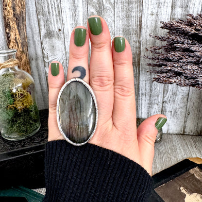 The Colossal Collection - Labradorite Crystal Ring Fine Silver Size 8 / Foxlark Collection - One of a Kind