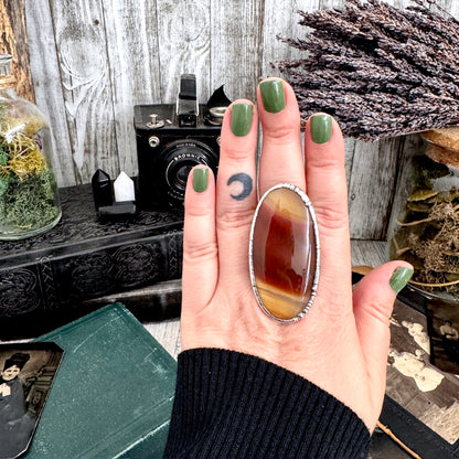 The Colossal Collection - Red Banded Agate Crystal Ring Fine Silver Size 9 / One of a Kind