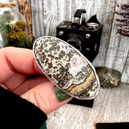 The Colossal Collection - Ocean Jasper Ring Set in Fine Silver Size 7 / One of a Kind