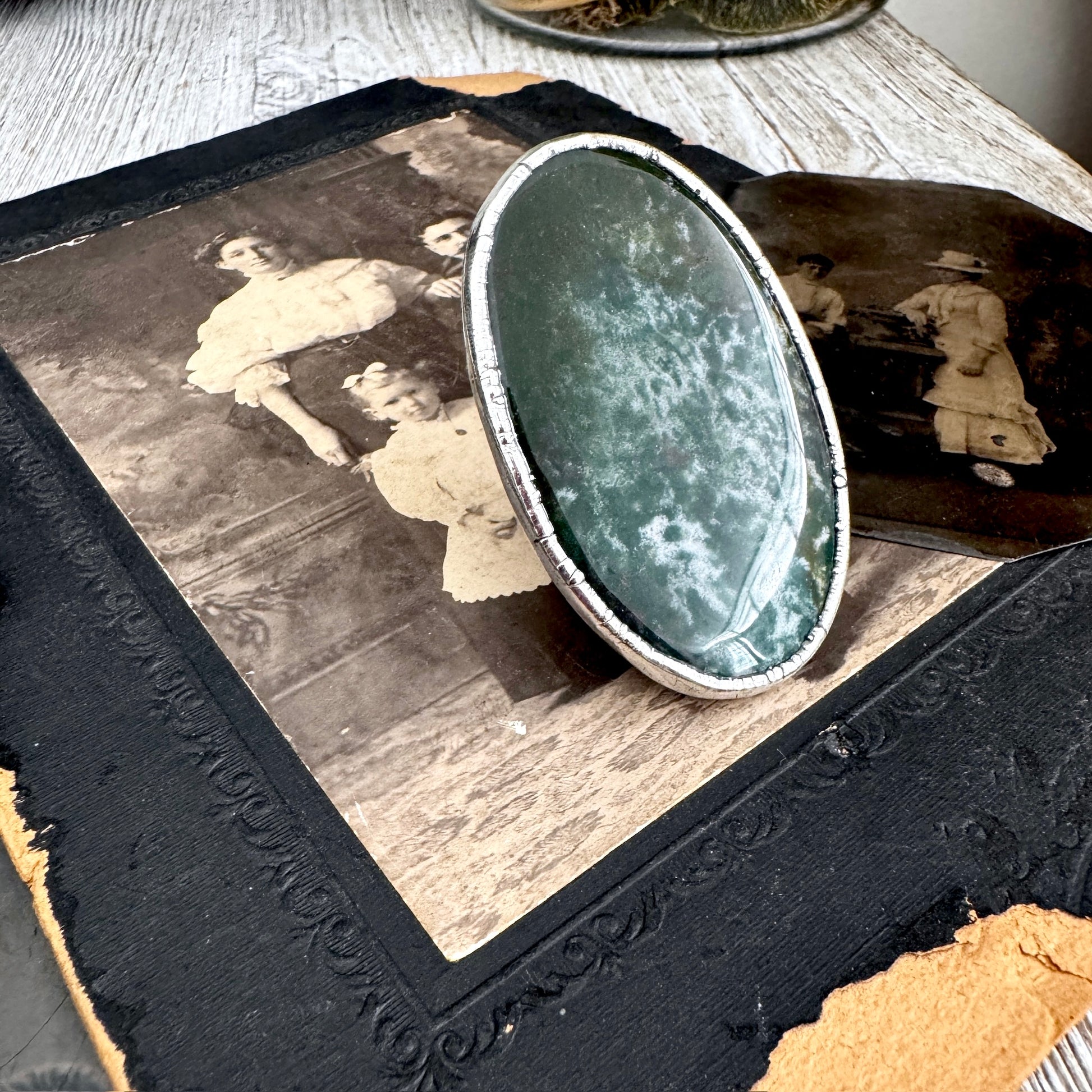 The Colossal Collection - Bloodstone Statement Ring Size 10 Fine Silver / One Of A Kind FOXLARK