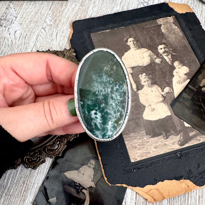 The Colossal Collection - Bloodstone Statement Ring Size 10 Fine Silver / One Of A Kind FOXLARK