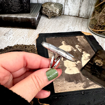 The Colossal Collection - Blue Banded Agate Crystal Ring Set in Fine Silver Size 11 / One of a Kind