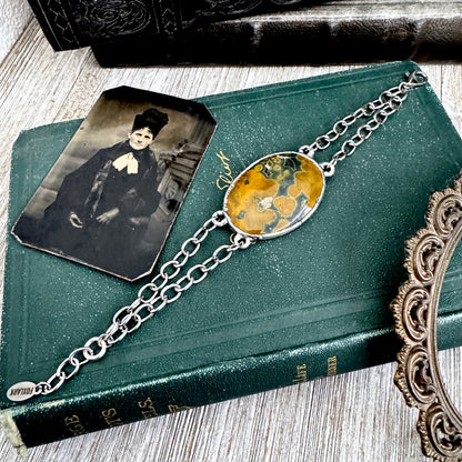 The Colossal Collection - Ocean Jasper Crystal Bracelet Fine Silver / One of a Kind