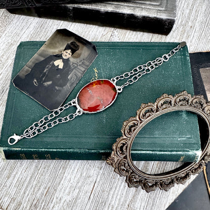 The Colossal Collection - Red Jasper Crystal Bracelet Fine Silver / One of a Kind